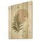 Designart - Abstract Sun and Moon With Green Leaf II - Modern Print on Natural Pine Wood
